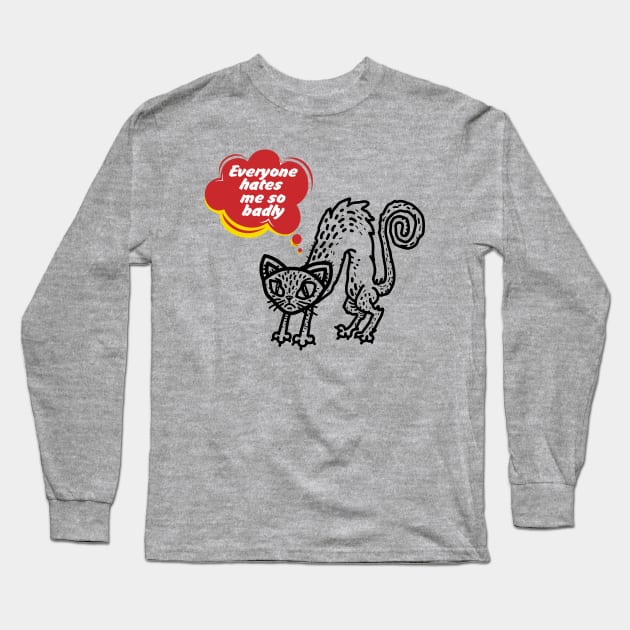 Dirty cat Long Sleeve T-Shirt by hossamimam